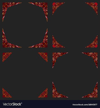 Curved stone mosaic page corner design set vector image
