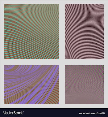 Curved stripe design page background set vector image