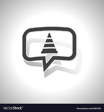 Curved traffic cone message icon vector image