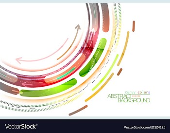 Curvy color on a white vector image