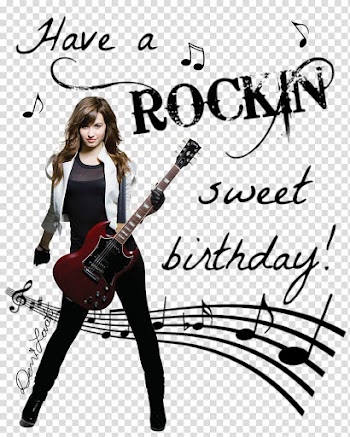 Custom Birthday Card Demi Lovato Edition transparent background PNG clipart