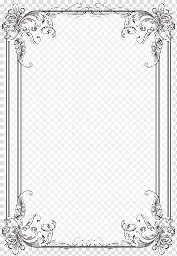 Custom Vintage Frame Four, black floral frame illustration transparent background PNG clipart