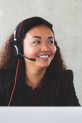 Customer Service Rep On Headset