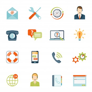 Customer support icons set