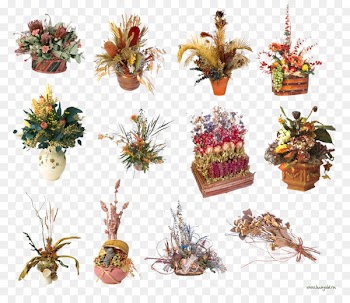 Cut flowers Painting Image Nosegay - country flower pot 