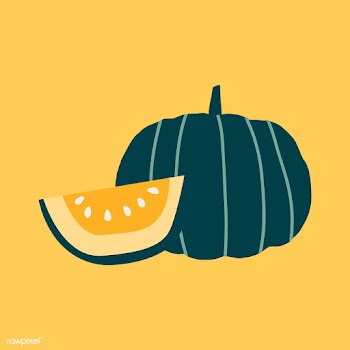 Cut pumpkin in yellow vector | Free stock vector - 538001
