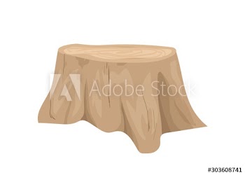 Cut tree stump vector illustration