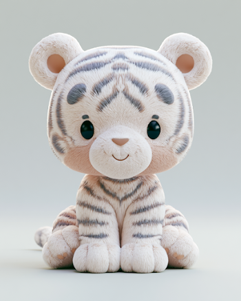 Cute 3D Chibi Tiger Illustration