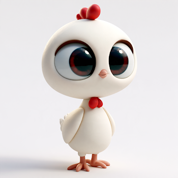 Cute 3D Clay Animation Character - Whimsical Chicken