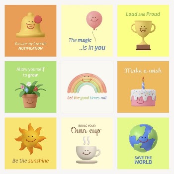 Cute 3D Instagram post template, | Free Vector - rawpixel