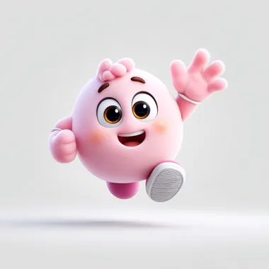 Cute 3D Pink Character in Disney Animation Style Cute 3D Pink Character in Disney Animation Style