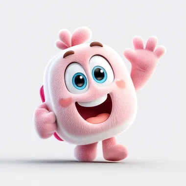 Cute 3D Pink Character in Disney Animation Style Cute 3D Pink Character in Disney Animation Style