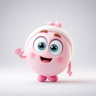 Cute 3D Pink Character in Disney Animation Style Cute 3D Pink Character in Disney Animation Style