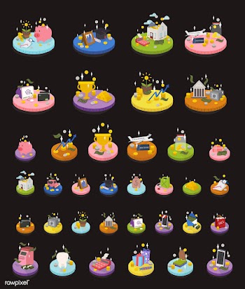 Cute accounting and financial icons | Free stock vector - 65893