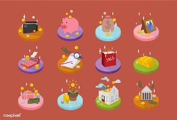 Cute accounting and financial icons | Free stock vector - 65896