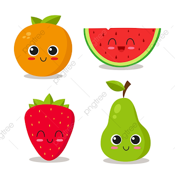 Cute And Funny Fruits Set, Food, Cartoon, Healthy PNG and Vector ...