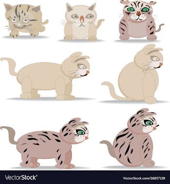 Cute and funny little cat set vector image