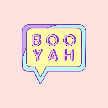 Cute and girly Boo Yah badge vector | Free stock vector - 512852
