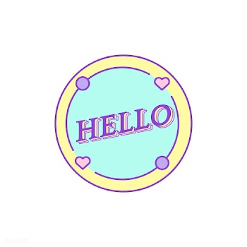Cute and girly Hello badge vector | Free stock vector - 512770
