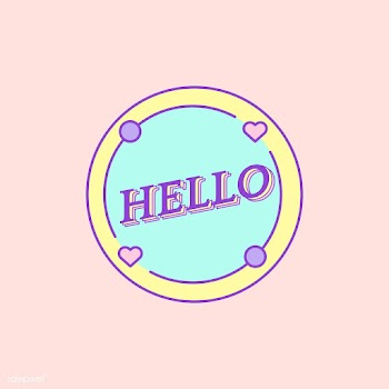 Cute and girly Hello badge vector | Free stock vector - 512834