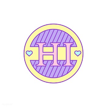 Cute and girly Hi badge vector | Free stock vector - 512773