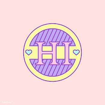 Cute and girly Hi badge vector | Free stock vector - 512838