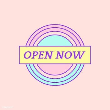Cute and girly Open Now badge vector | Free stock vector - 512845