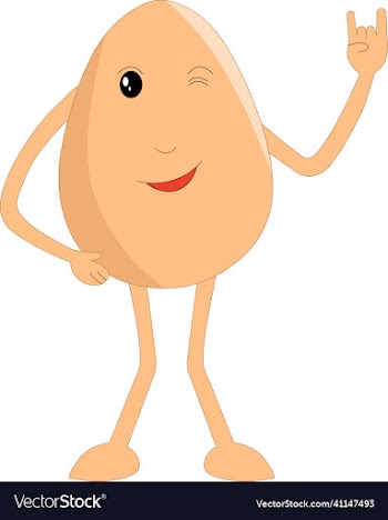 cute and mischievous egg cartoon