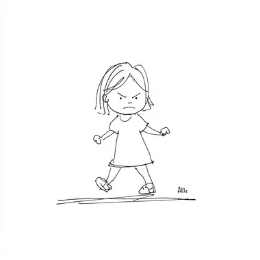 Cute Angry Girl in Anime Style Cute Angry Girl in Anime Style