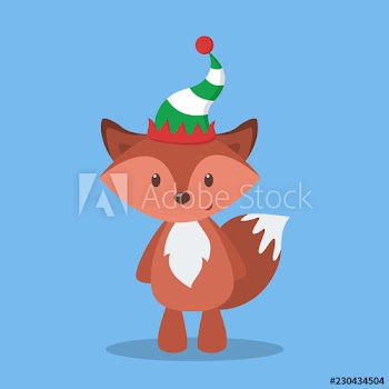 Cute animal in green elf hat have fun