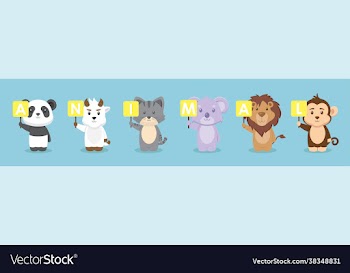 cute animals character holding board