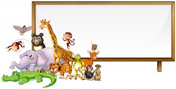 Cute animals frame Free Vector