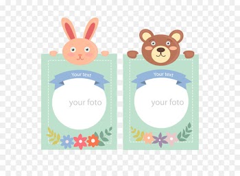 Cute Animals Photo Border Vector 