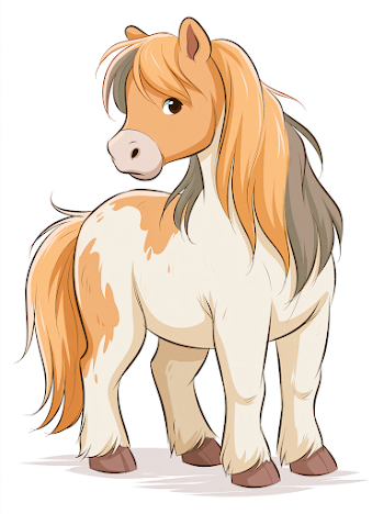 Cute Anime Style Horse Illustration