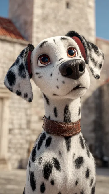 Cute Anthropomorphic Dalmatian in Dubrovnik Cute Anthropomorphic Dalmatian in Dubrovnik