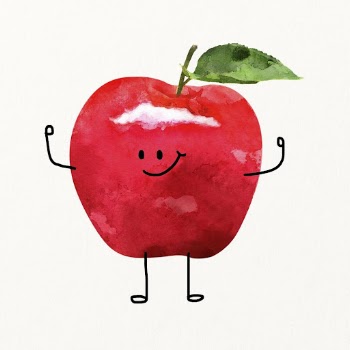 Cute apple flexing illustration | Free Photo Illustration - rawpixel