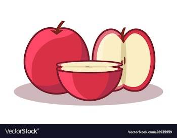 Cute apple simple vector image