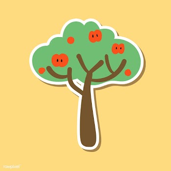 Cute apple tree sticker design element vector | Free  vector - 2285178