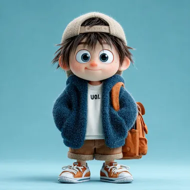 Cute Asian Boy with Big Eyes and Baseball Cap Cute Asian Boy with Big Eyes and Baseball Cap