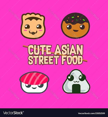 Cute asian street food icon vector image