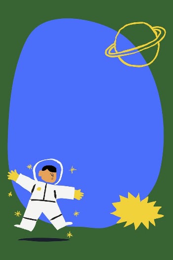 Cute astronaut frame background, blue | Free PSD - rawpixel
