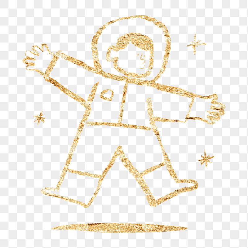 Cute astronaut png sticker, gold | Free PNG Illustration - rawpixel