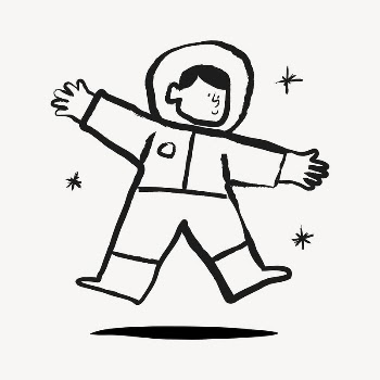 Cute astronaut sticker, galaxy doodle | Free PSD Illustration - rawpixel