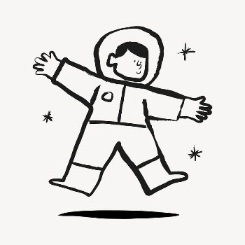 Cute astronaut sticker, galaxy doodle | Free Vector Illustration - rawpixel