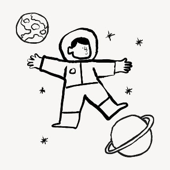 Cute astronaut sticker, galaxy doodle | Free Vector Illustration - rawpixel