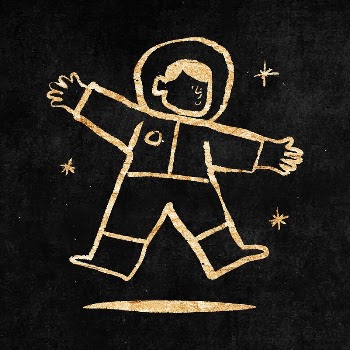Cute astronaut sticker, gold aesthetic | Free Vector Illustration - rawpixel