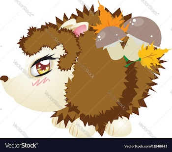 Cute Autumn Hedgehog vector image