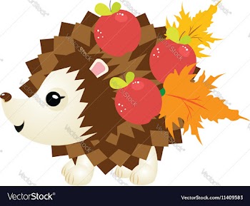 Cute Autumn Hedgehog2 vector image