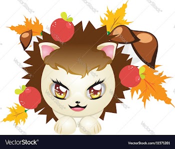 Cute Autumn Hedgehog3 vector image