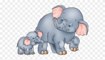 Cute Baby And Momma Elephant Clip Art Mother And Elephant' - Mother And Baby Elephant Clipart